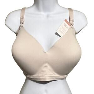 NWT 3XL Warner's Wireless Lift Smoothing Wirefree Bra Nude/Tan MSRP $46